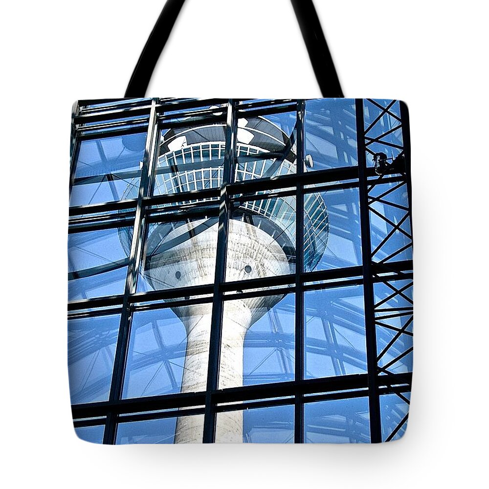 Wdr Tote Bag featuring the photograph Rheinturm Duesseldorf by Elisabeth Derichs