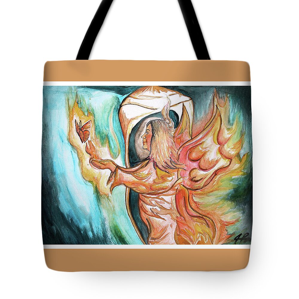 Jennifer Page Tote Bag featuring the painting Releaser by Jennifer Page