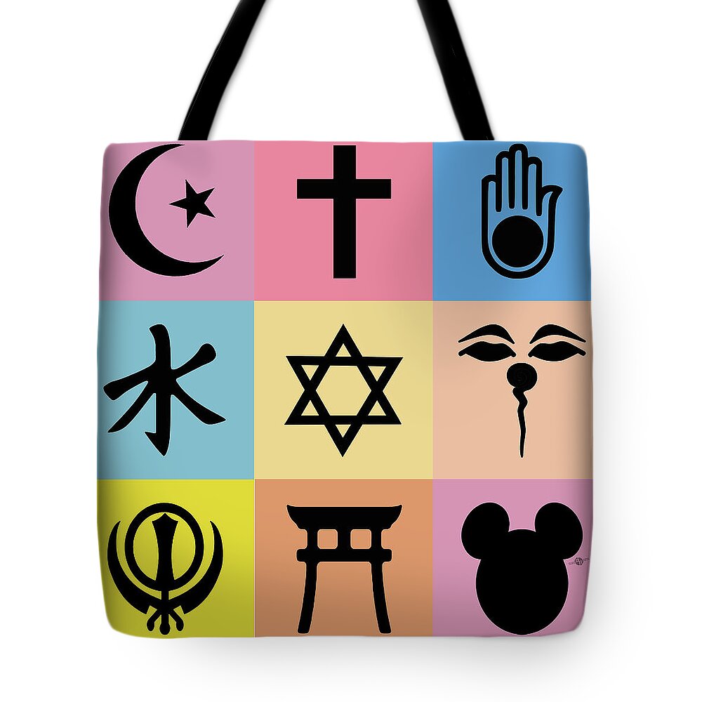 Corporate Tote Bag featuring the painting Religion? 3 by Tony Rubino