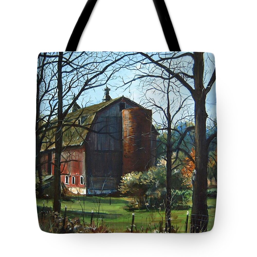 Landscape Tote Bag featuring the painting Remember When by William Brody