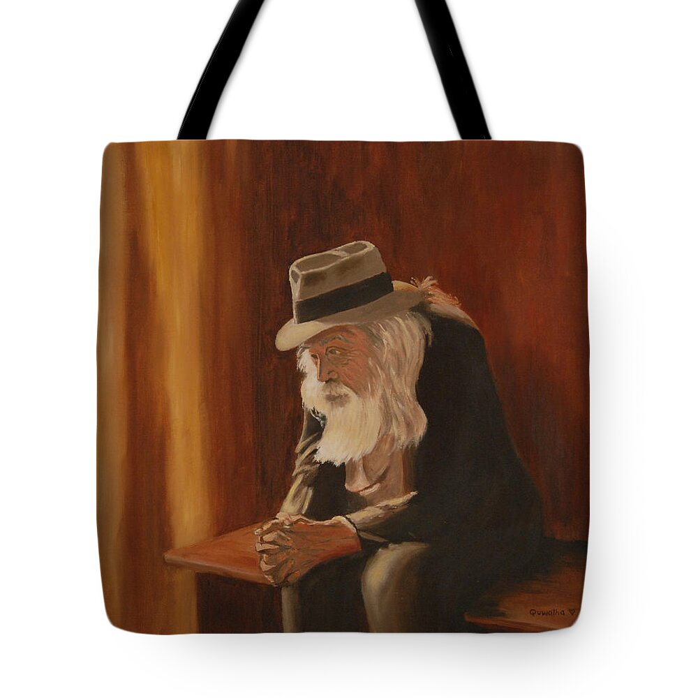 Man Tote Bag featuring the painting Remembrance by Quwatha Valentine