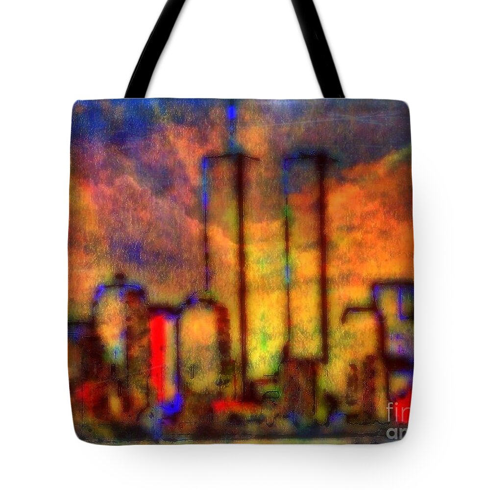 Twin Towers Tote Bag featuring the painting Remembrance by Wbk