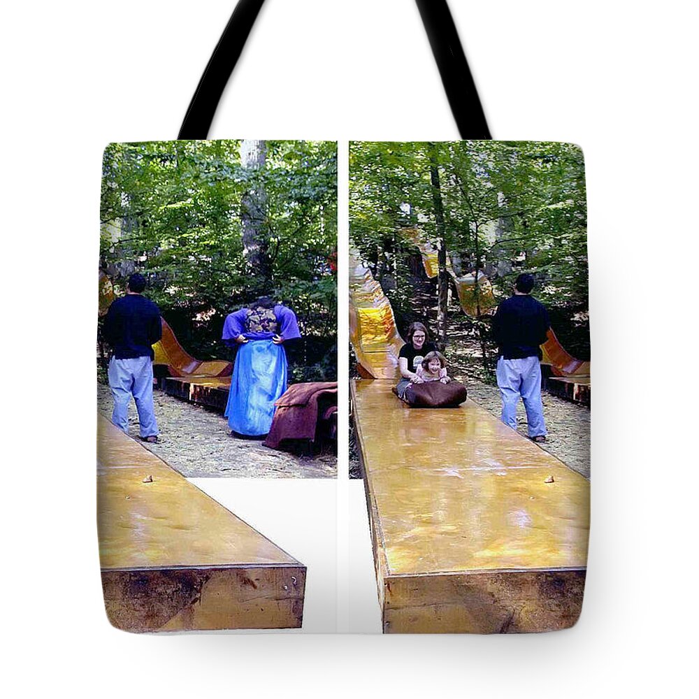 3d Tote Bag featuring the photograph Renaissance Slide - Gently cross your eyes and focus on the middle image by Brian Wallace