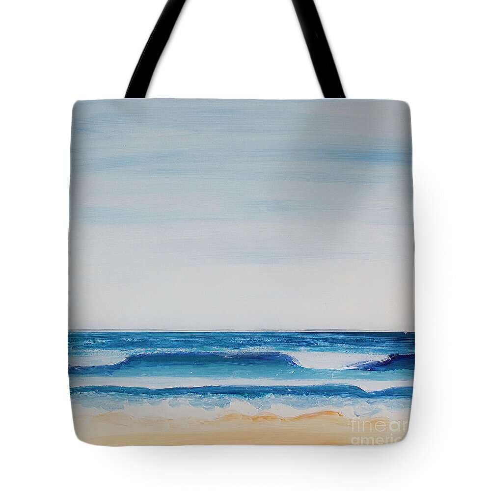 Beach Tote Bag featuring the painting Reoccurring Theme by Shelley Myers