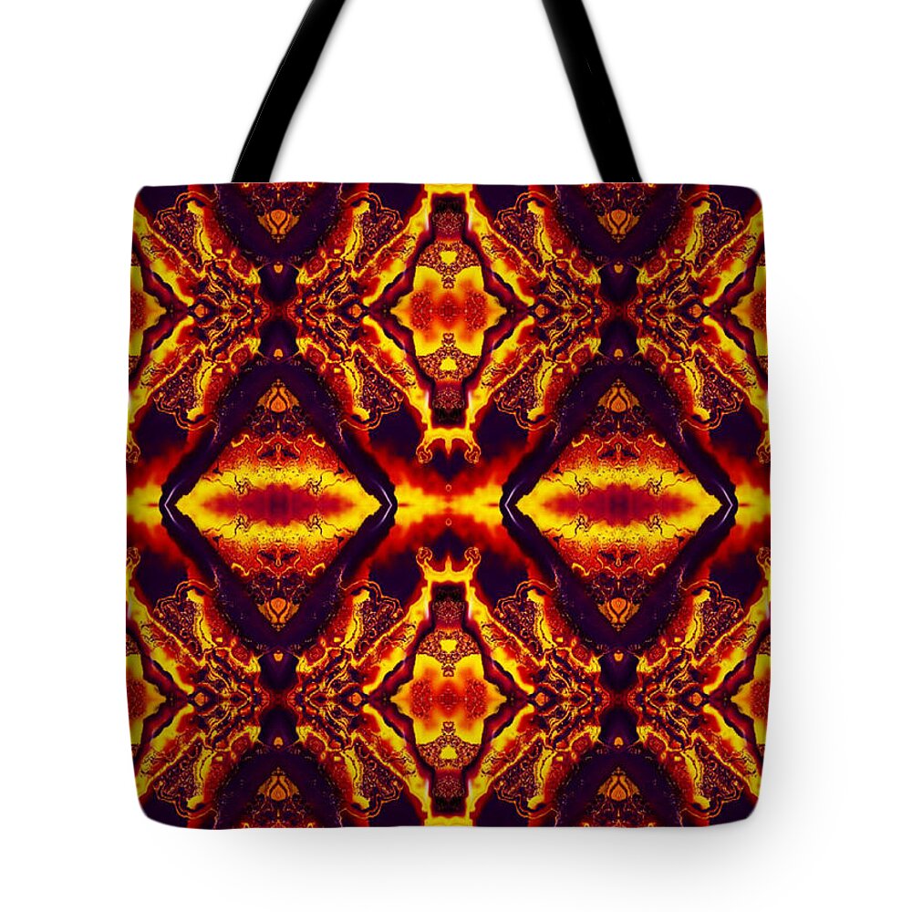 Abstract Tote Bag featuring the digital art Impressions - Volcanic Emissions 1 by Charmaine Zoe