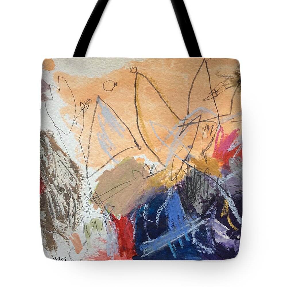 Requiem Tote Bag featuring the mixed media Requiem 3 by Janis Kirstein