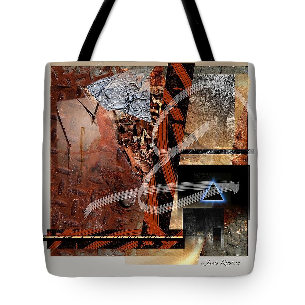 Collage Tote Bag featuring the mixed media Resolution1 by Janis Kirstein