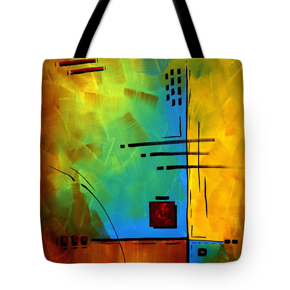 Abstract Tote Bag featuring the painting Resonating by MADART by Megan Aroon