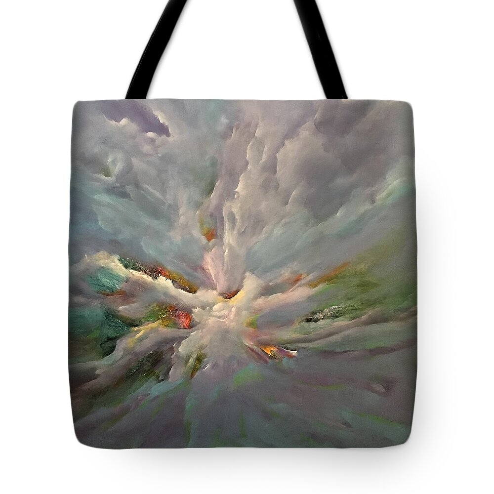 Abstract Tote Bag featuring the painting Resplendent by Soraya Silvestri