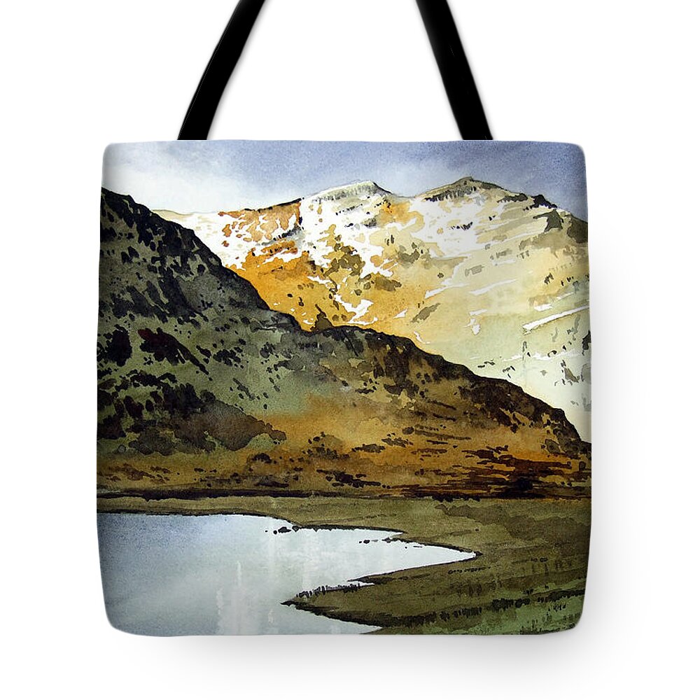 Watercolour Landscape Of Scottish Mountains Tote Bag featuring the painting Rest and be thankful pass by Paul Dene Marlor