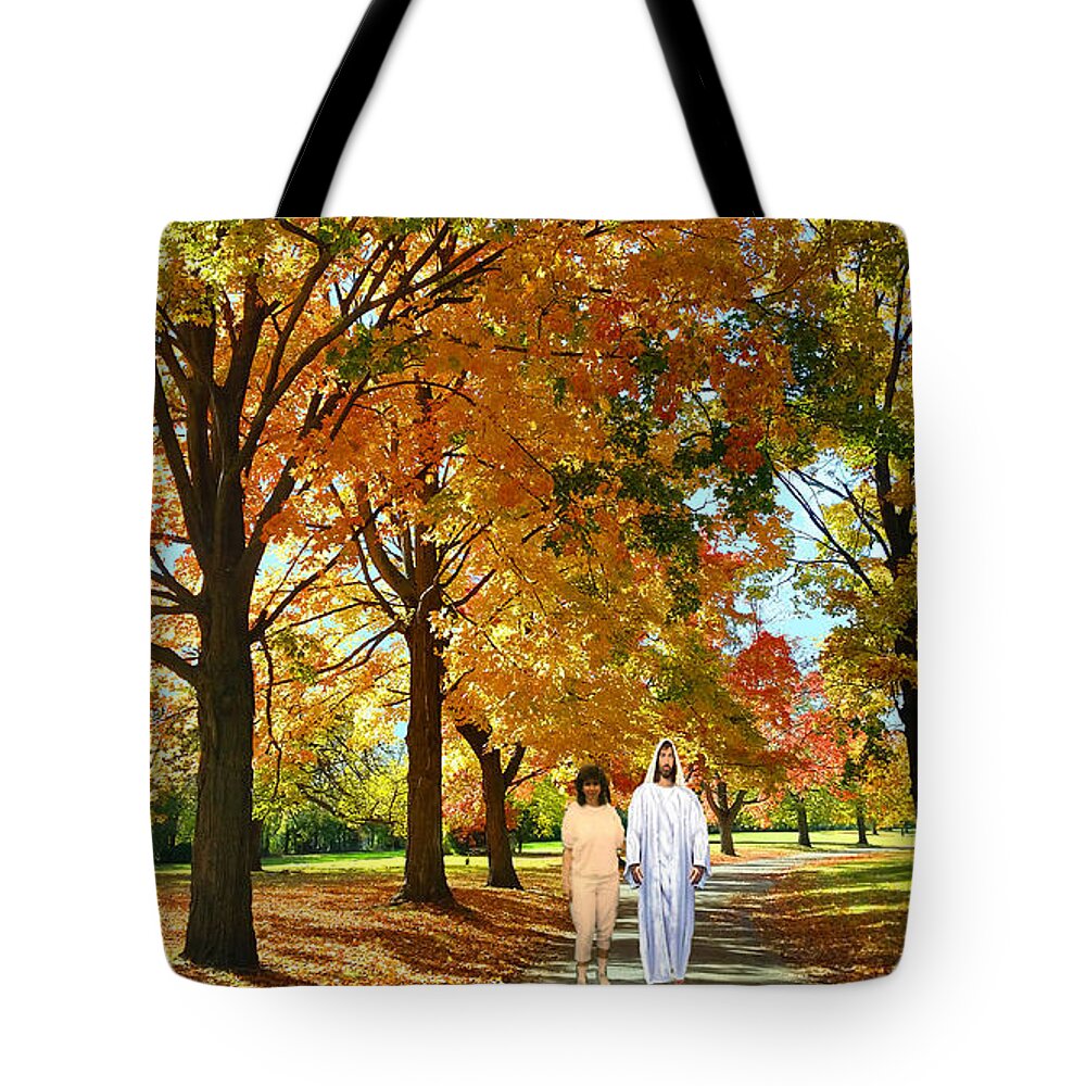 Jesus Tote Bag featuring the digital art Rest in Peace my Sister by Michael Rucker
