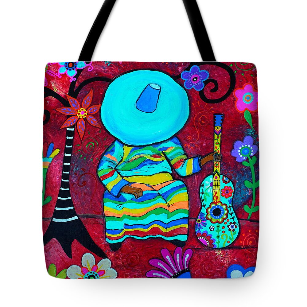 Fundraiser Tote Bag featuring the painting Resting Mariachi by Pristine Cartera Turkus
