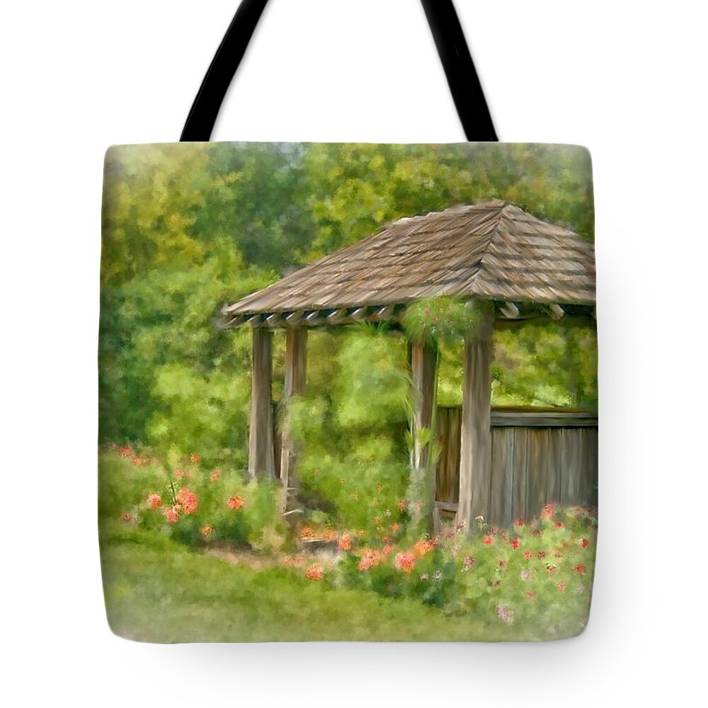 Resting Place At Kingwood Garden Tote Bag featuring the photograph Resting Place by Mary Timman