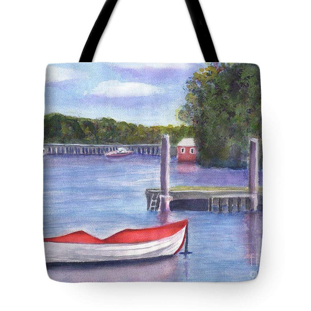 Boat Tote Bag featuring the painting Resting by Sue Carmony