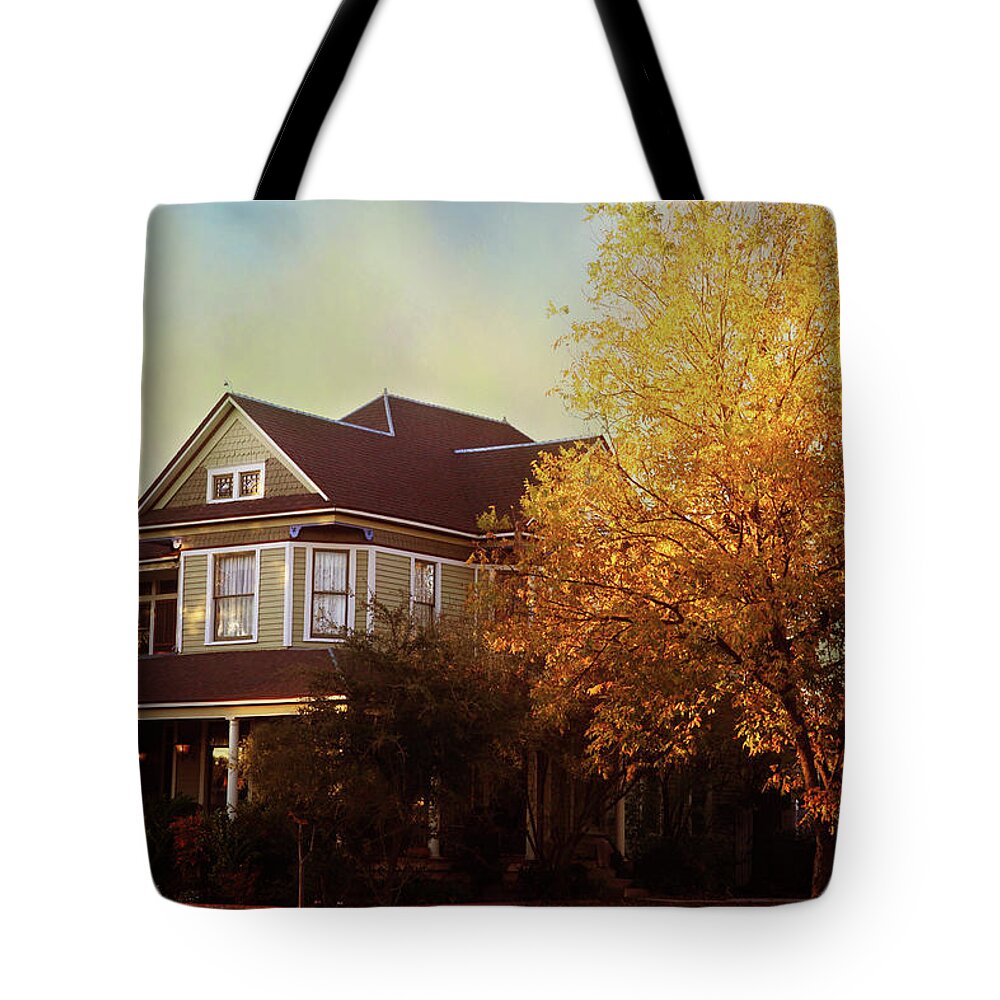 House Tote Bag featuring the photograph Restored Queen Anne Victorian by Toni Hopper