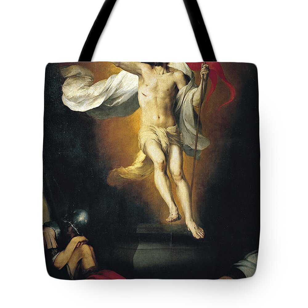 Bartolome Esteban Murillo Tote Bag featuring the painting Resurrection of the Lord by Bartolome Esteban Murillo