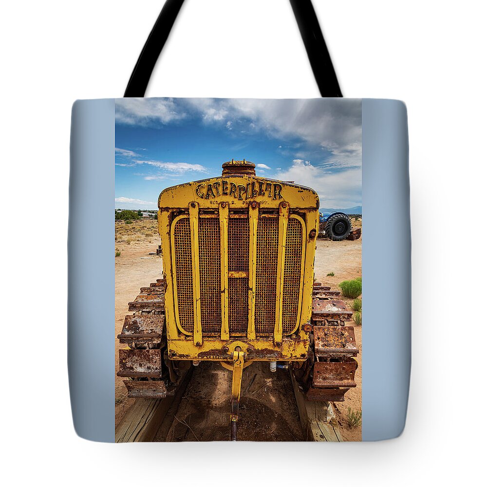 Caterpillar Tote Bag featuring the photograph Retired Caterpillar by Paul LeSage
