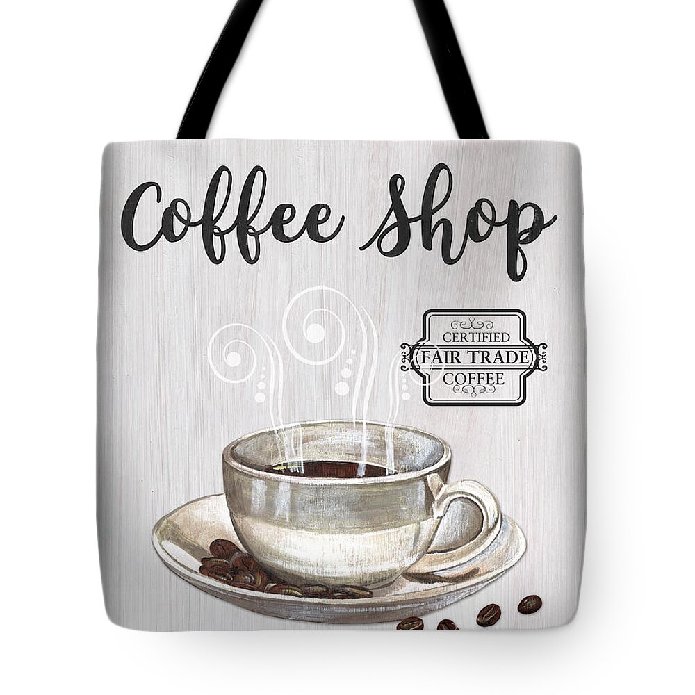 Coffee Tote Bag featuring the painting Retro Coffee Shop 1 by Debbie DeWitt
