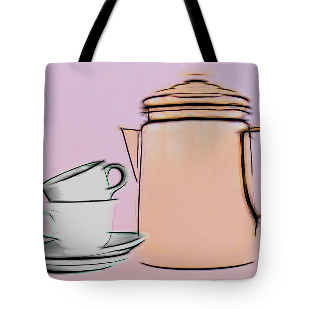 Boil Tote Bag featuring the photograph Retro Style Coffee Illustration by Tom Mc Nemar