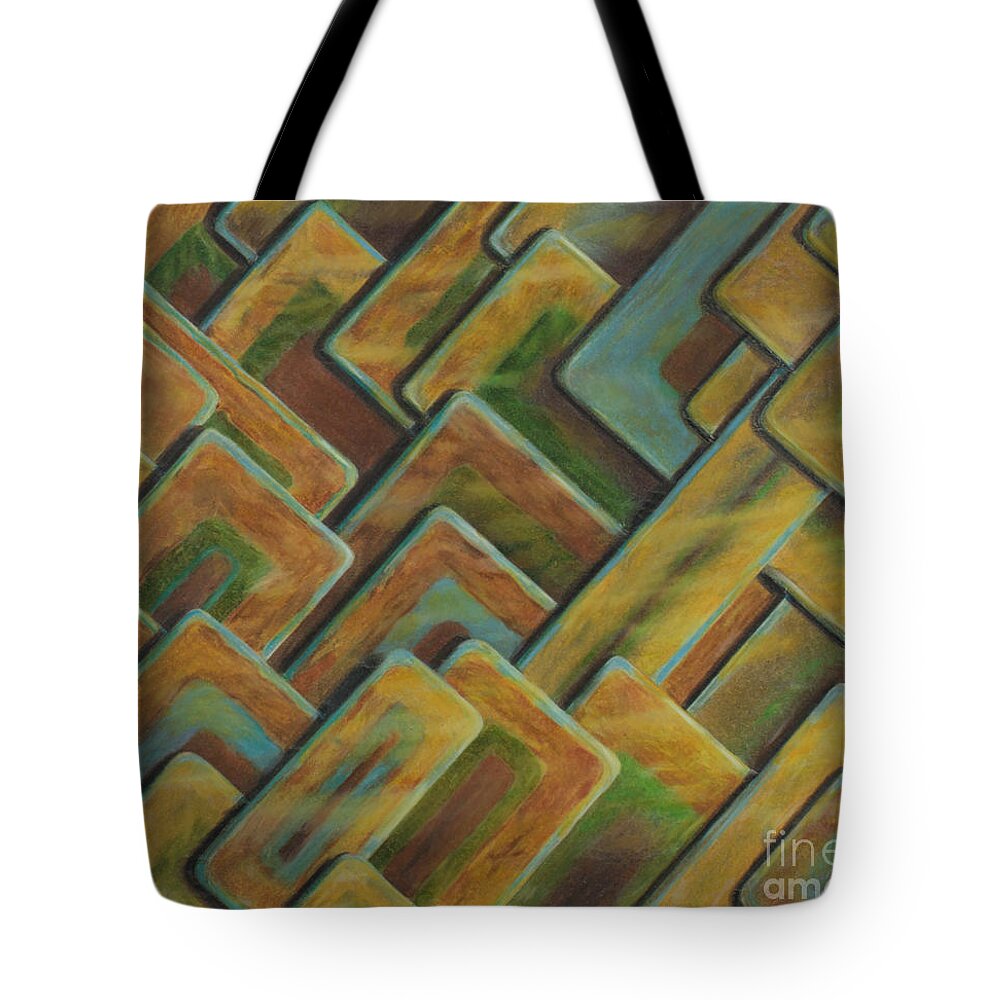 Fine Art Tote Bag featuring the drawing Retro Tile by Scott Brennan