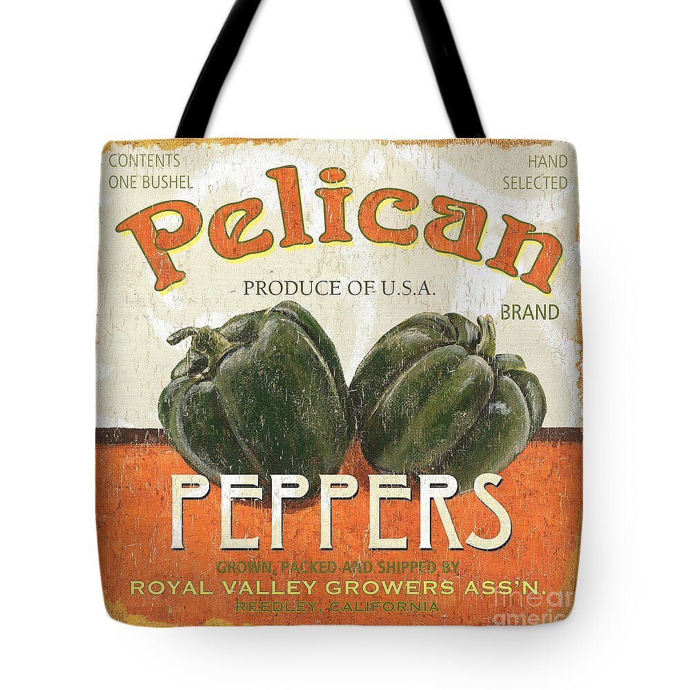 Food Tote Bag featuring the painting Retro Veggie Labels 3 by Debbie DeWitt