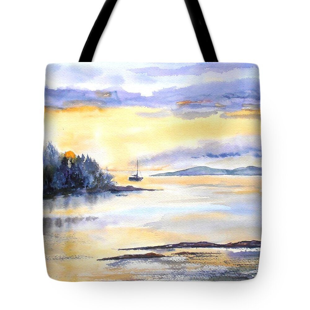 Sunsets Tote Bag featuring the painting Returning Home by Diane Kirk
