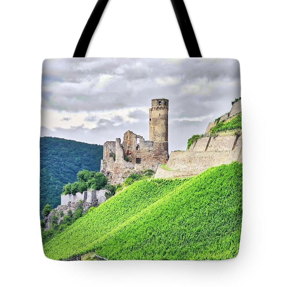 Medieval Castle Tote Bag featuring the photograph Rhine River Medieval Castle by Kirsten Giving