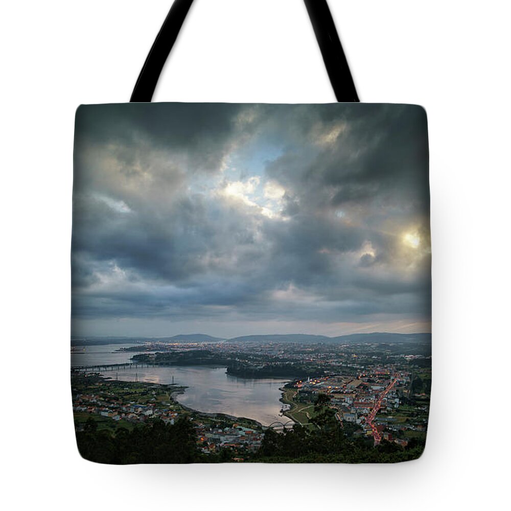 Fortification Tote Bag featuring the photograph Ria de Ferrol From Mount Ancos Panorama by Pablo Avanzini