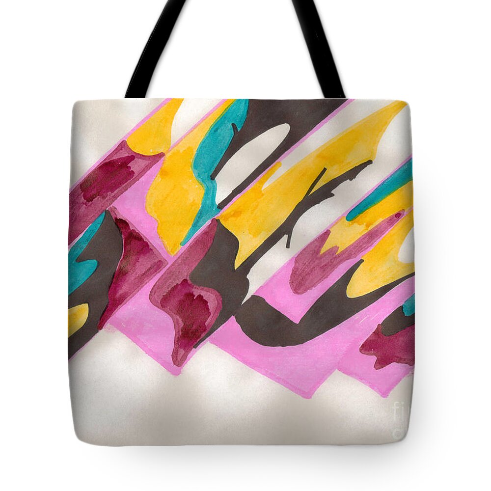 Indian Ink Tote Bag featuring the mixed media Rich Hardwood Floors by Mary Mikawoz