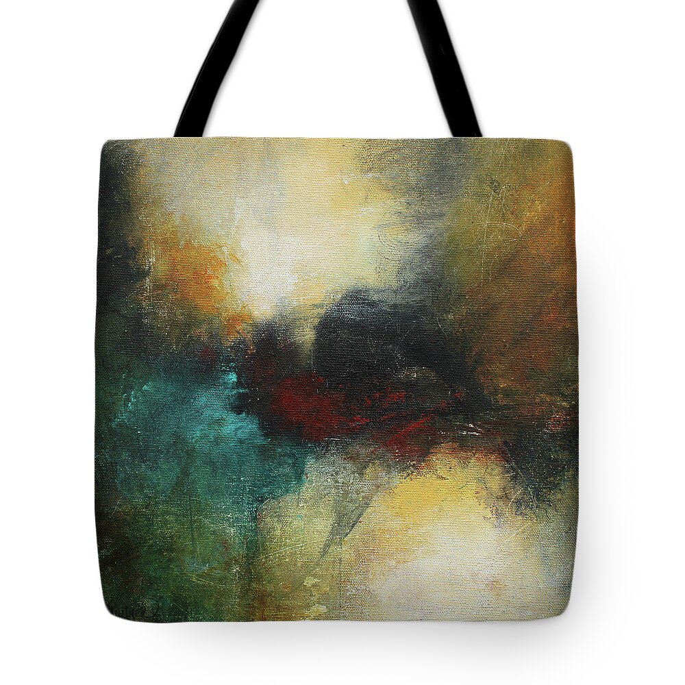 Blue And Red Abstract Painting Tote Bag featuring the painting Rich Tones Abstract Painting by Patricia Lintner