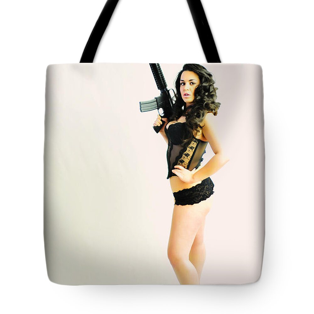 Glamour Photographs Tote Bag featuring the photograph Riding a Colt by Robert WK Clark
