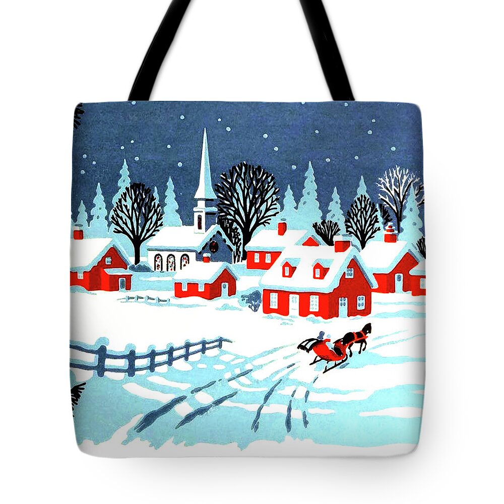 Snow Tote Bag featuring the digital art Riding carriage through the snow by Long Shot