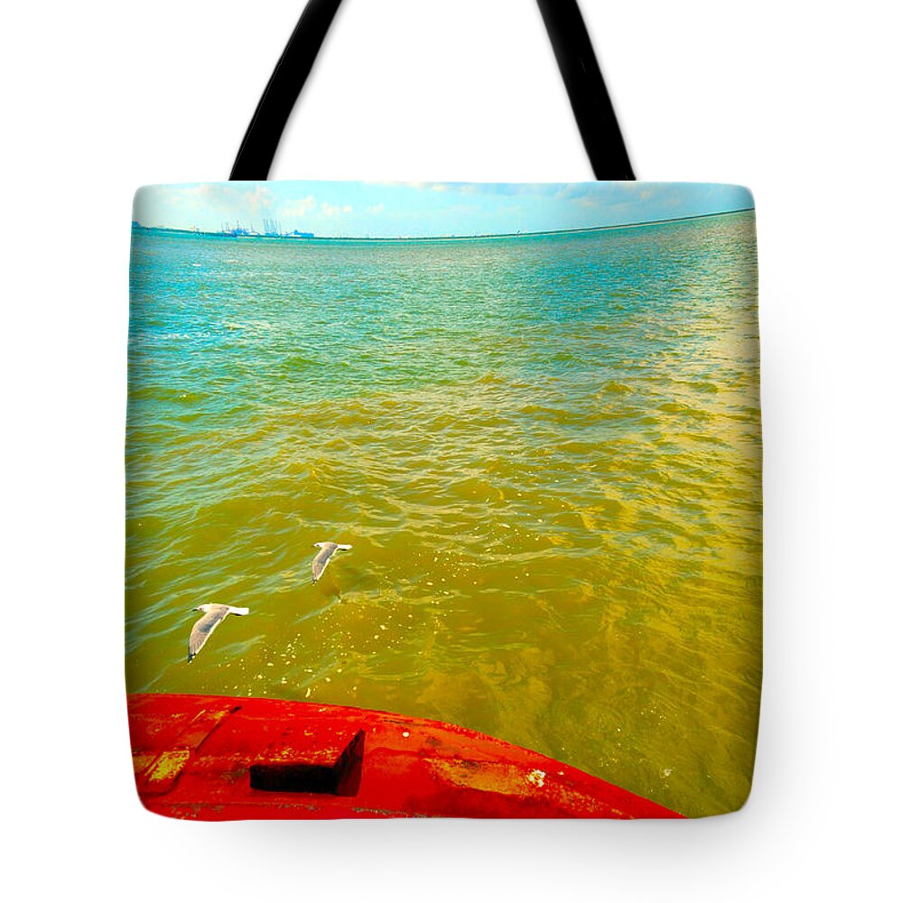 Galveston Tote Bag featuring the photograph Riding the WInd - A Birds View by Max Mullins