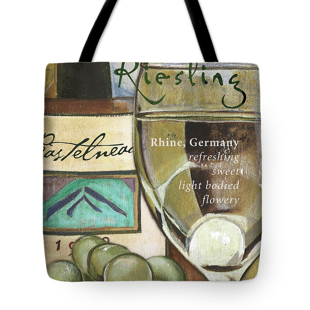 Wine Tote Bag featuring the painting Riesling Wine by Debbie DeWitt