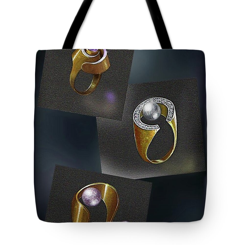 Ring Tote Bag featuring the jewelry Ring Designs by Hartmut Jager