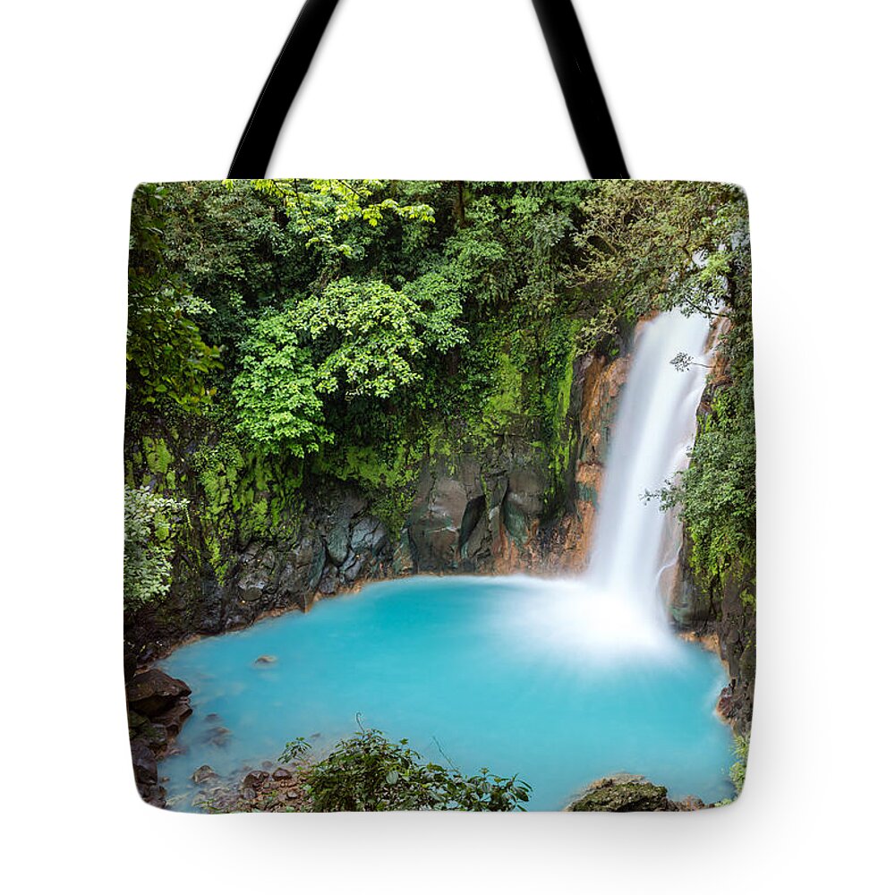 Landscape Tote Bag featuring the photograph Rio Celeste waterfall - Costa Rica by Matteo Colombo