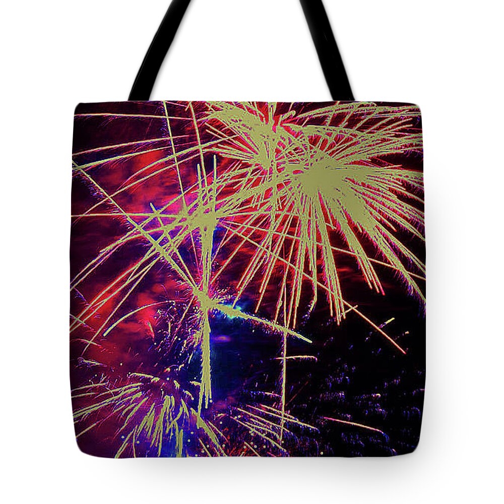 Fireworks Tote Bag featuring the photograph Riotous - 160925psg340140704 by Paul Eckel