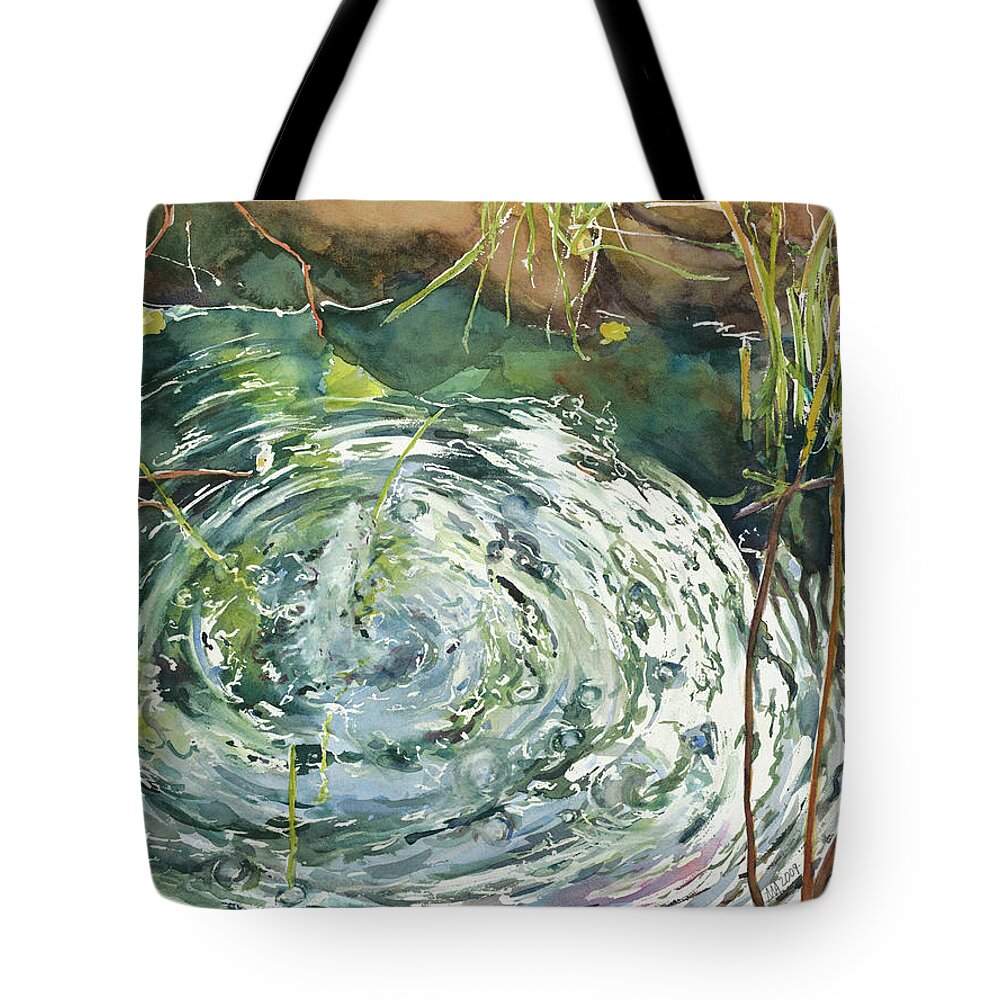 Water Tote Bag featuring the painting Ripple Pond by Madeleine Arnett