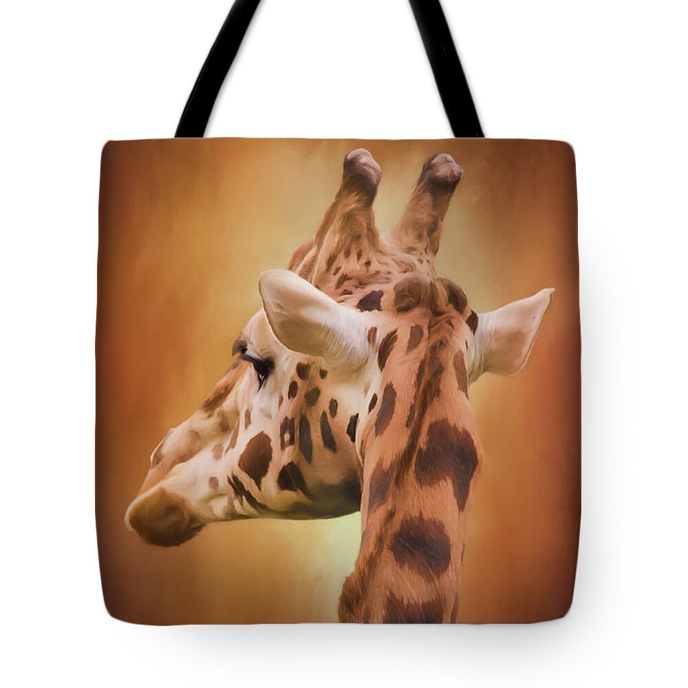 Rising Above Tote Bag featuring the photograph Rising Above - Giraffe Art by Jordan Blackstone