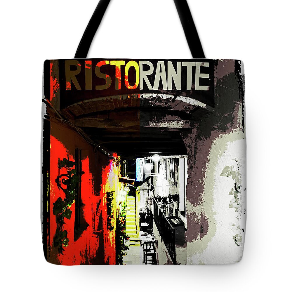 Ristorante Tote Bag featuring the photograph Ristorante by Gabi Hampe