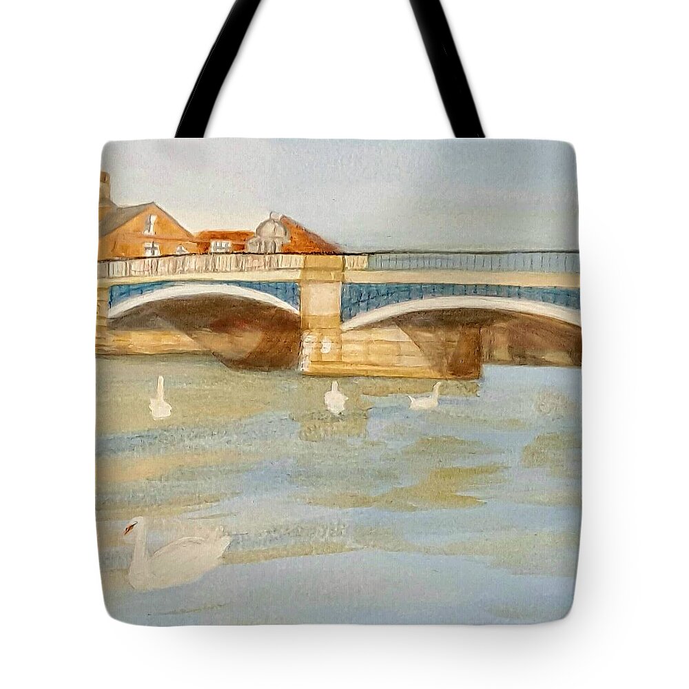 River Tote Bag featuring the painting River At Royal Windsor by Joanne ONeill