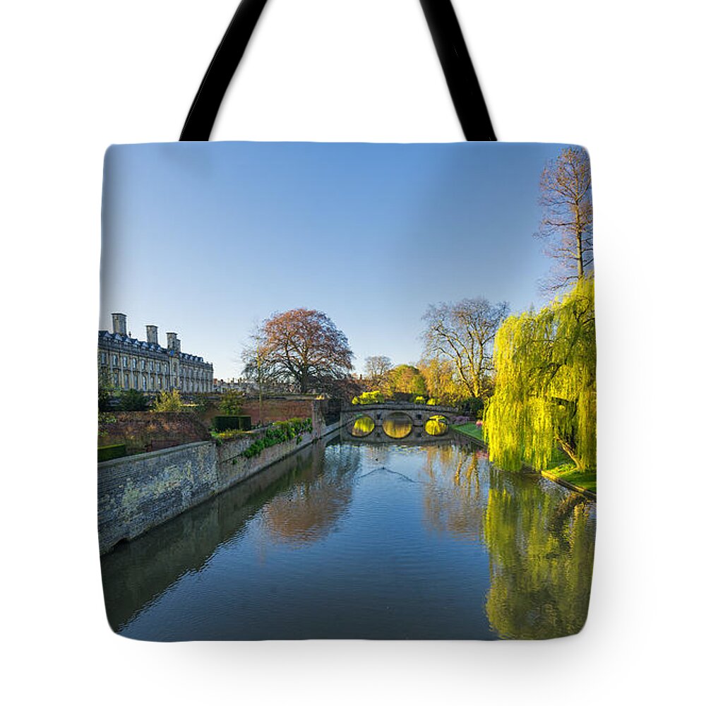 Blue Sky Tote Bag featuring the photograph River Cam by James Billings