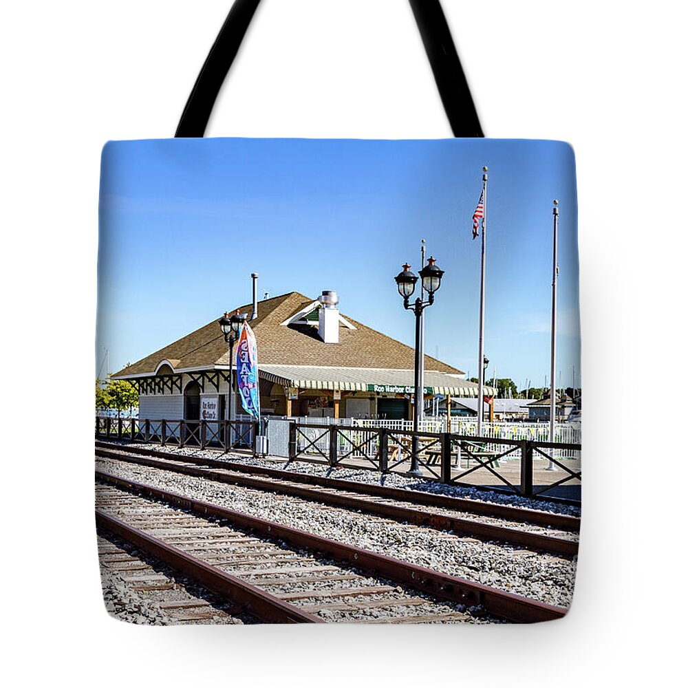 Rail Tote Bag featuring the photograph River Front Dining by William Norton