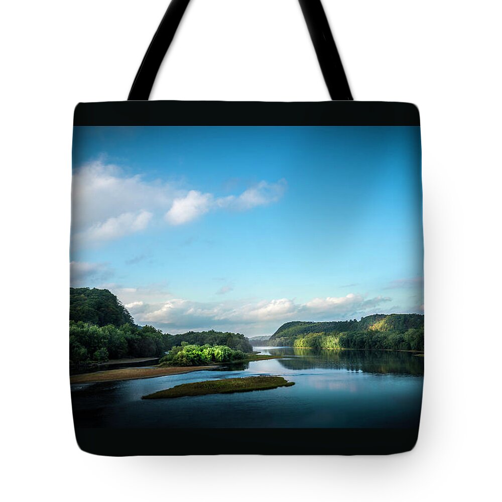 Pennsylvania Tote Bag featuring the photograph River Islands by Marvin Spates