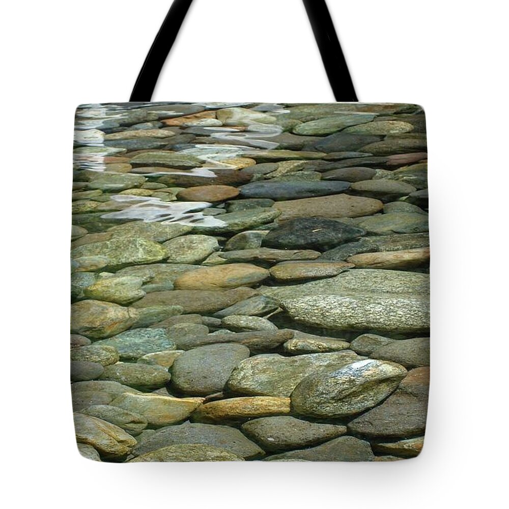 Cool Tote Bag featuring the photograph River Rock by Sherry Clark
