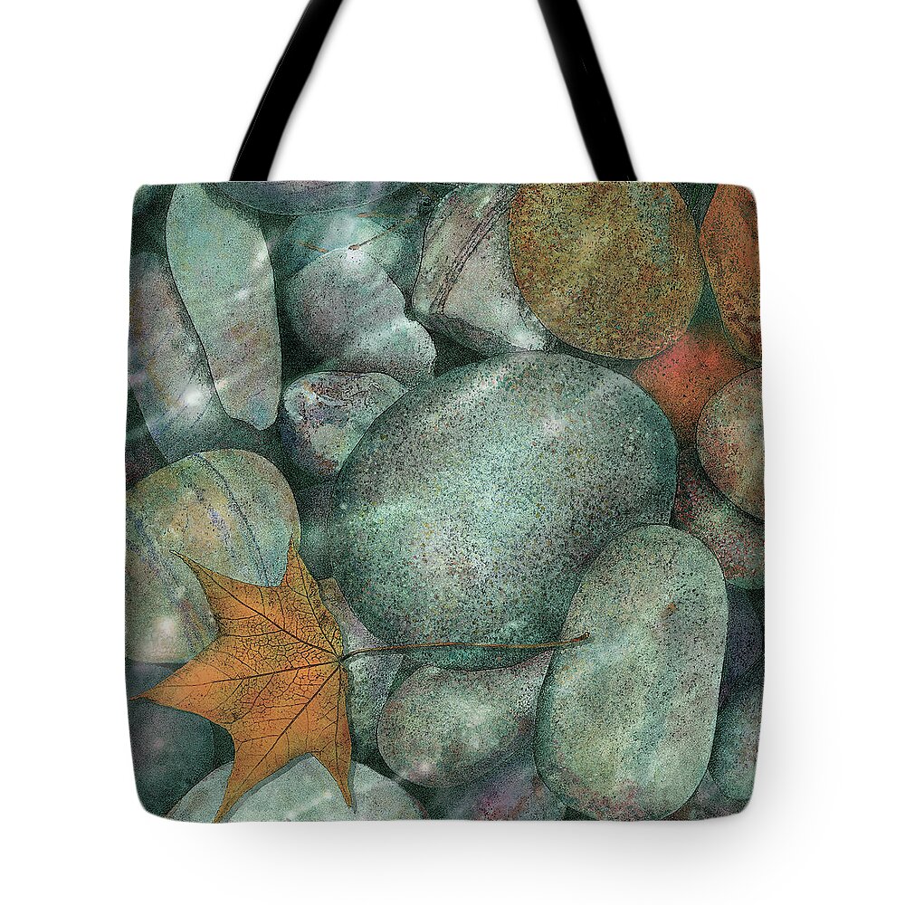 River Tote Bag featuring the painting River Rocks by John Dyess