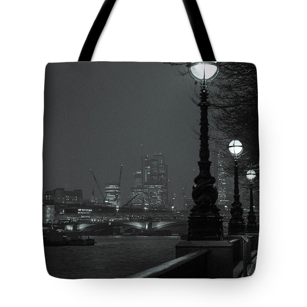 River Tote Bag featuring the photograph River Thames Embankment, London 2 by Perry Rodriguez