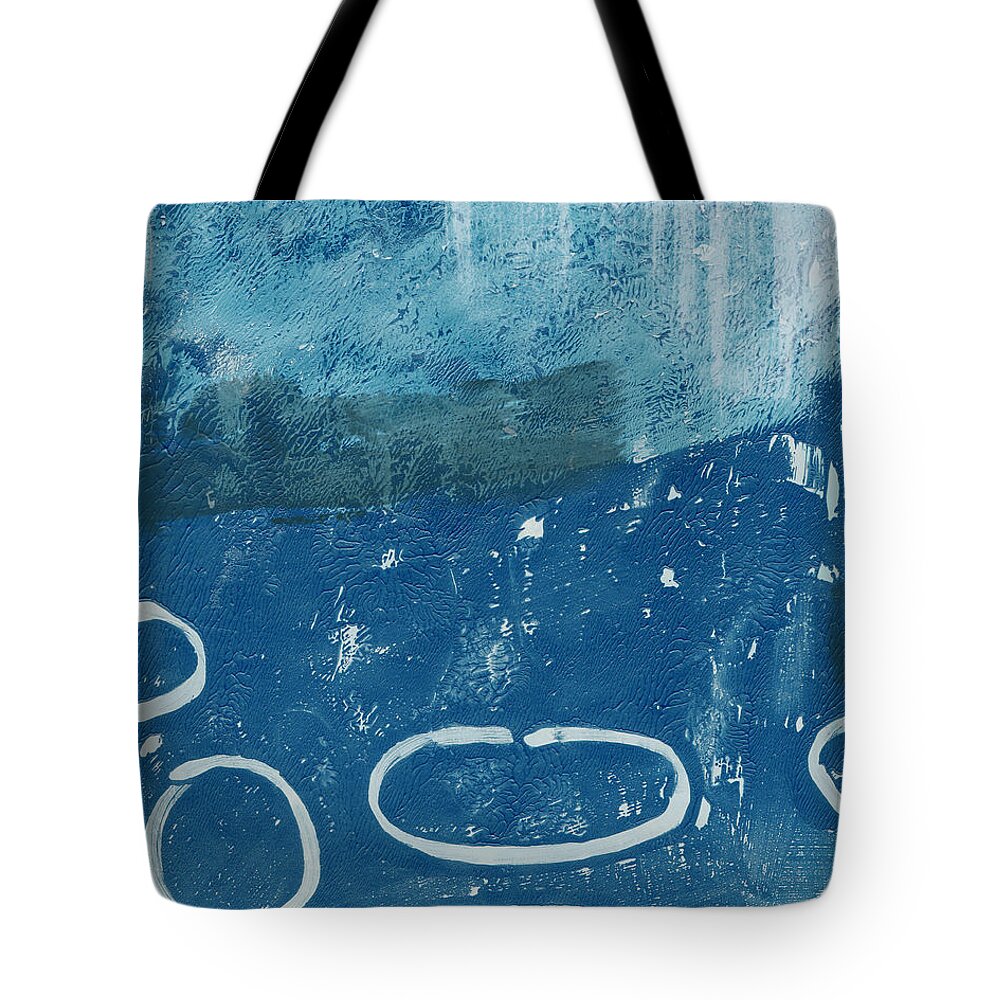 Abstract Tote Bag featuring the painting River Walk 3- Art by Linda Woods by Linda Woods