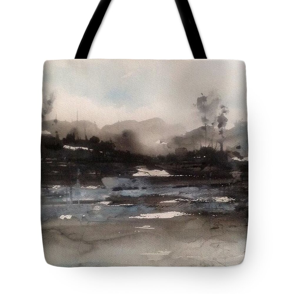 River Tote Bag featuring the painting Rivers of Light Series by Robin Miller-Bookhout