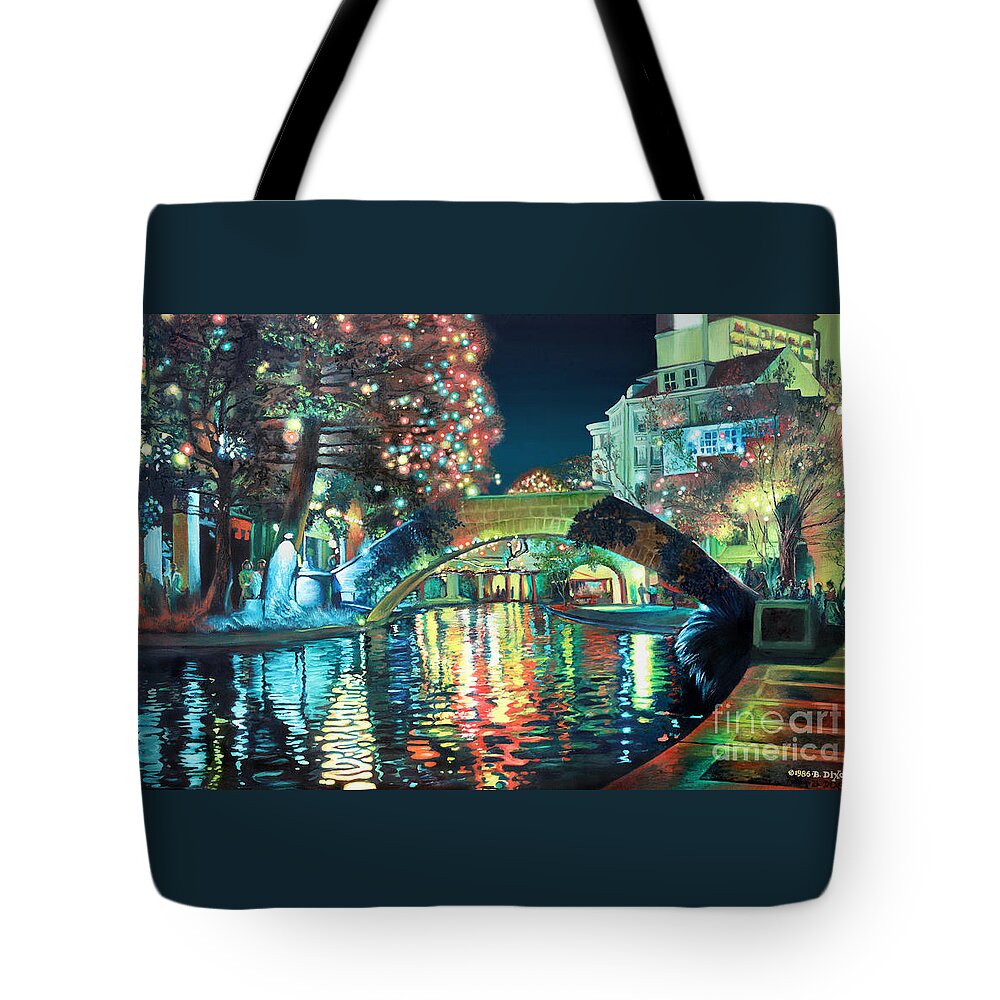 Landscape Tote Bag featuring the painting Riverwalk by Baron Dixon